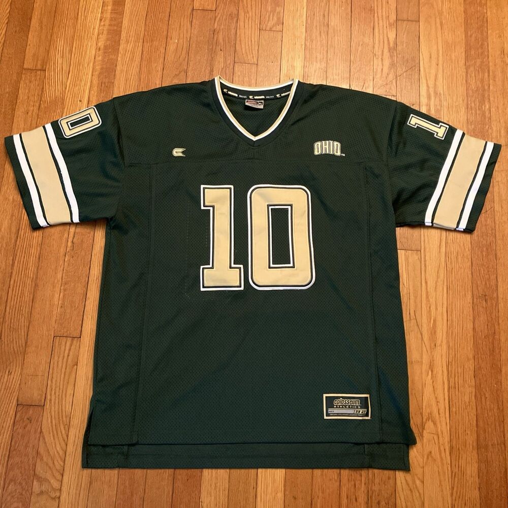 Vintage Colosseum Athletes Ohio Bobcats Football Jersey Mens XL Green #10